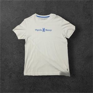 Psycho Bunny White Short Sleeve Tee with Crew Neck